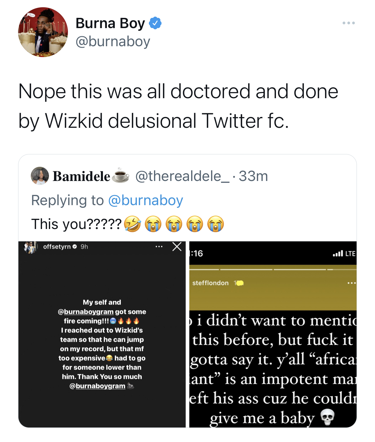 Wizkid wouldn’t have idiotic fan base if history was taught in schools - Burna Boy Lashes Out