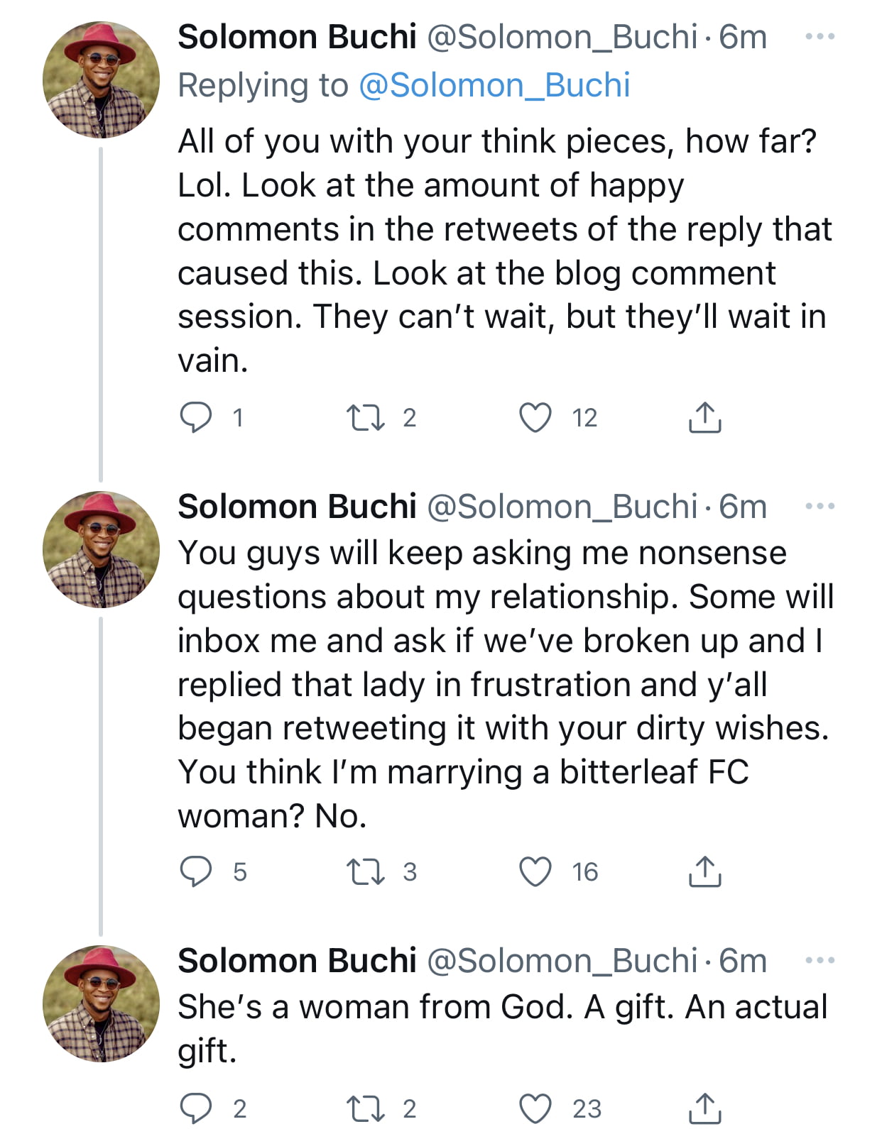 I spoke in frustration - Solomon Buchi makes U-turn, denies breaking up with fiancée after being dragged