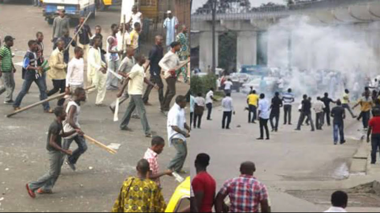 Police flee quietly as hoodlums fight fiercely with bottle, cutlass in Iyana Iba [video]
