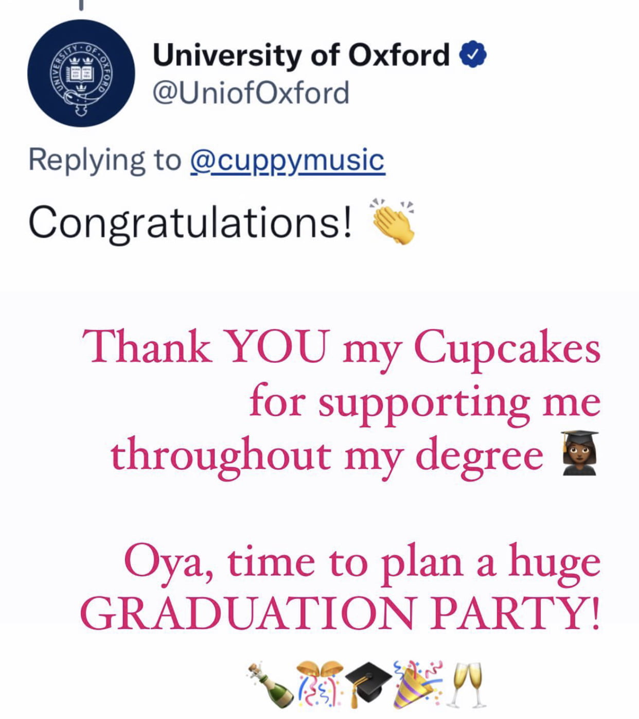 I managed to pass - DJ Cuppy celebrates as she graduates Oxford university