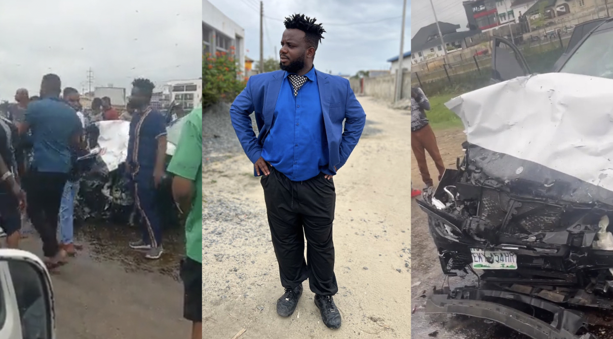 Comedian Sabinus Speaks to fans after Narrowly surviving Ghastly Car accident [video]