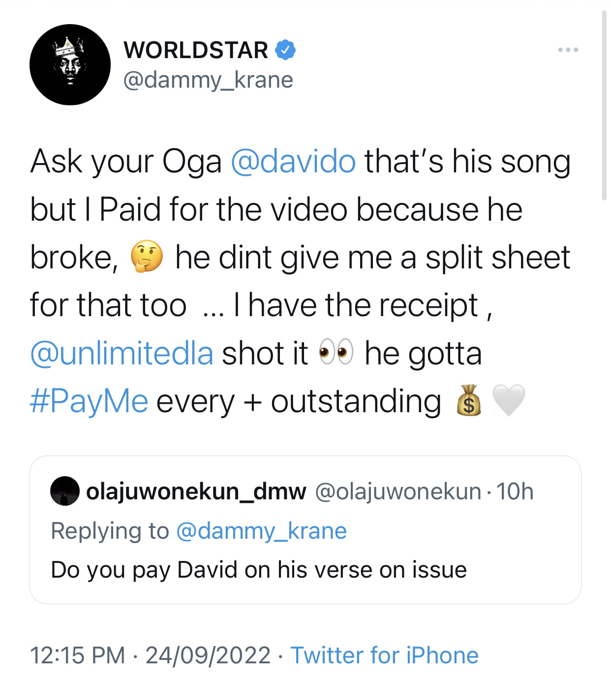 30BG is broke, I had to pay for Davido’s video - Dammy Krane mounts pressure over unpaid debt