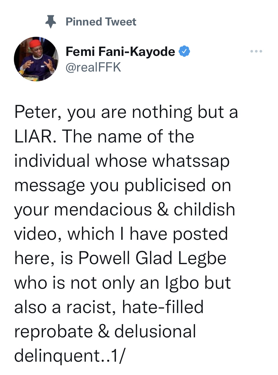 You can't win even 10% of vote in any state - FFK rains insults on Peter Obi over his comments on Tinubu