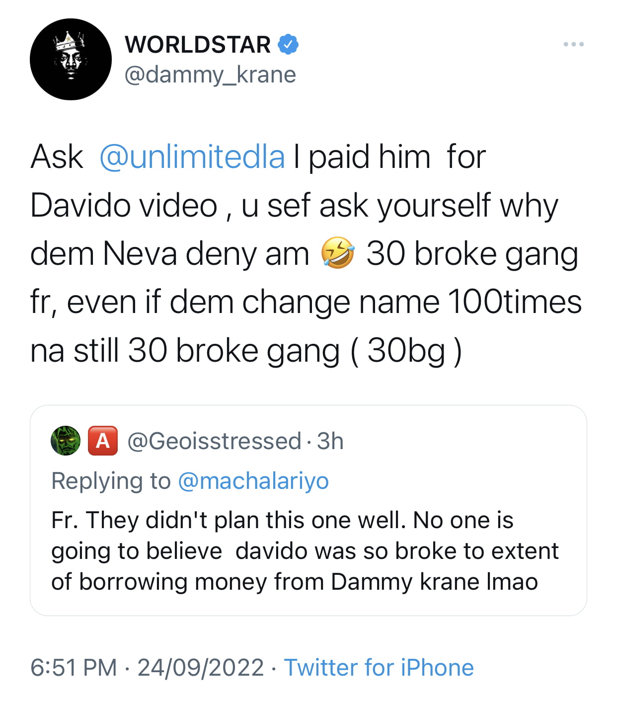 30BG is broke, I had to pay for Davido’s video - Dammy Krane mounts pressure over unpaid debt