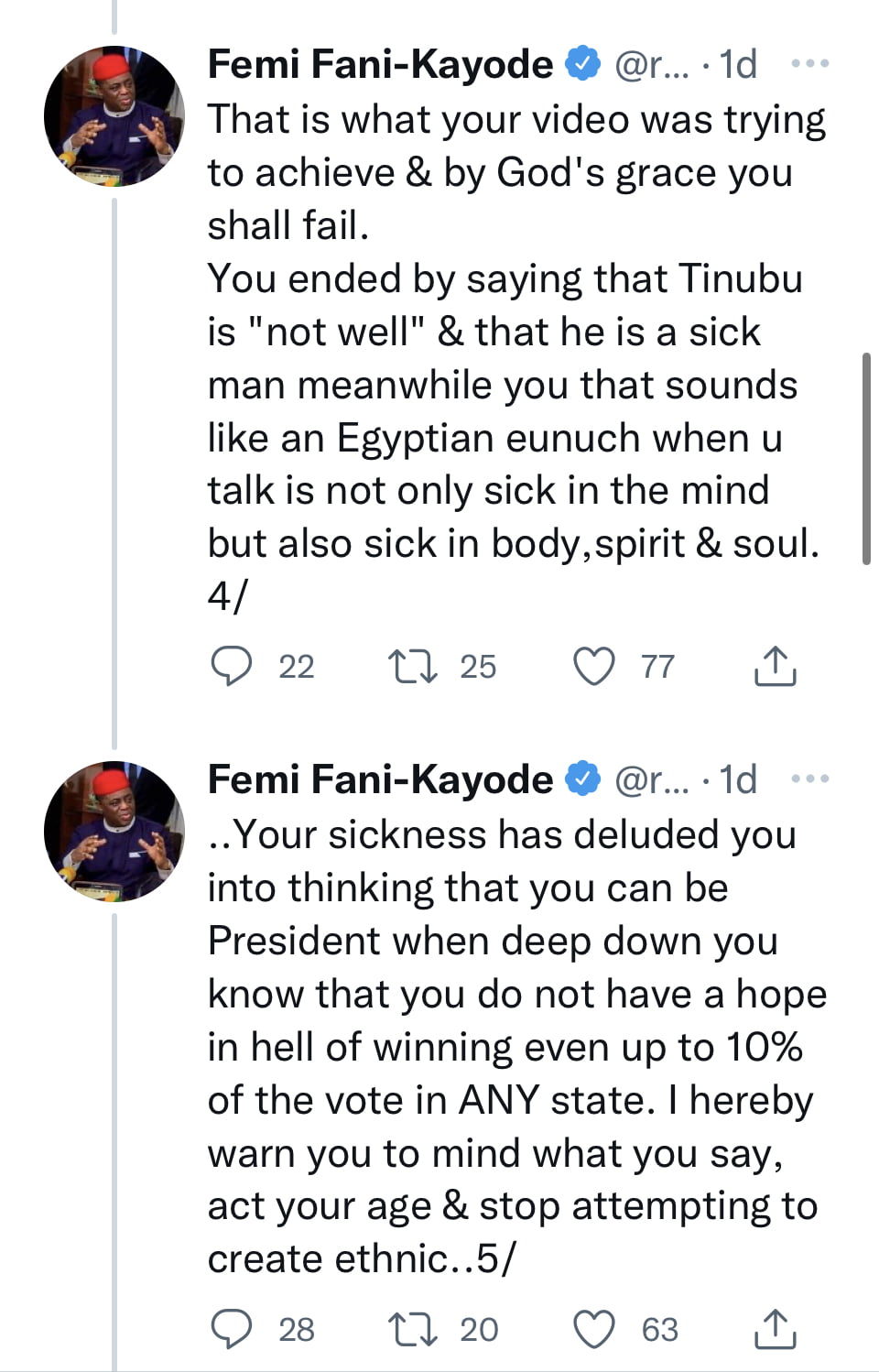 You can't win even 10% of vote in any state - FFK rains insults on Peter Obi over his comments on Tinubu