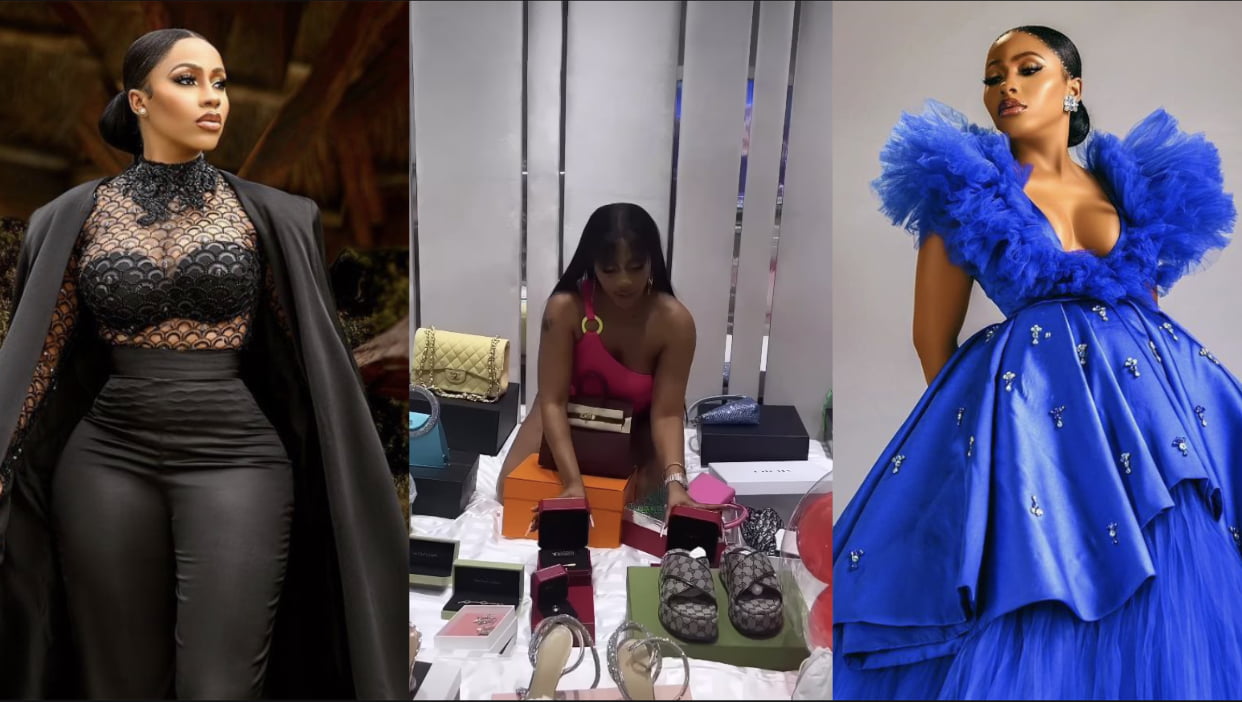 Tension as Mercy Eke receives hundreds of shoes, bags, jewelry worth millions on her birthday [video]