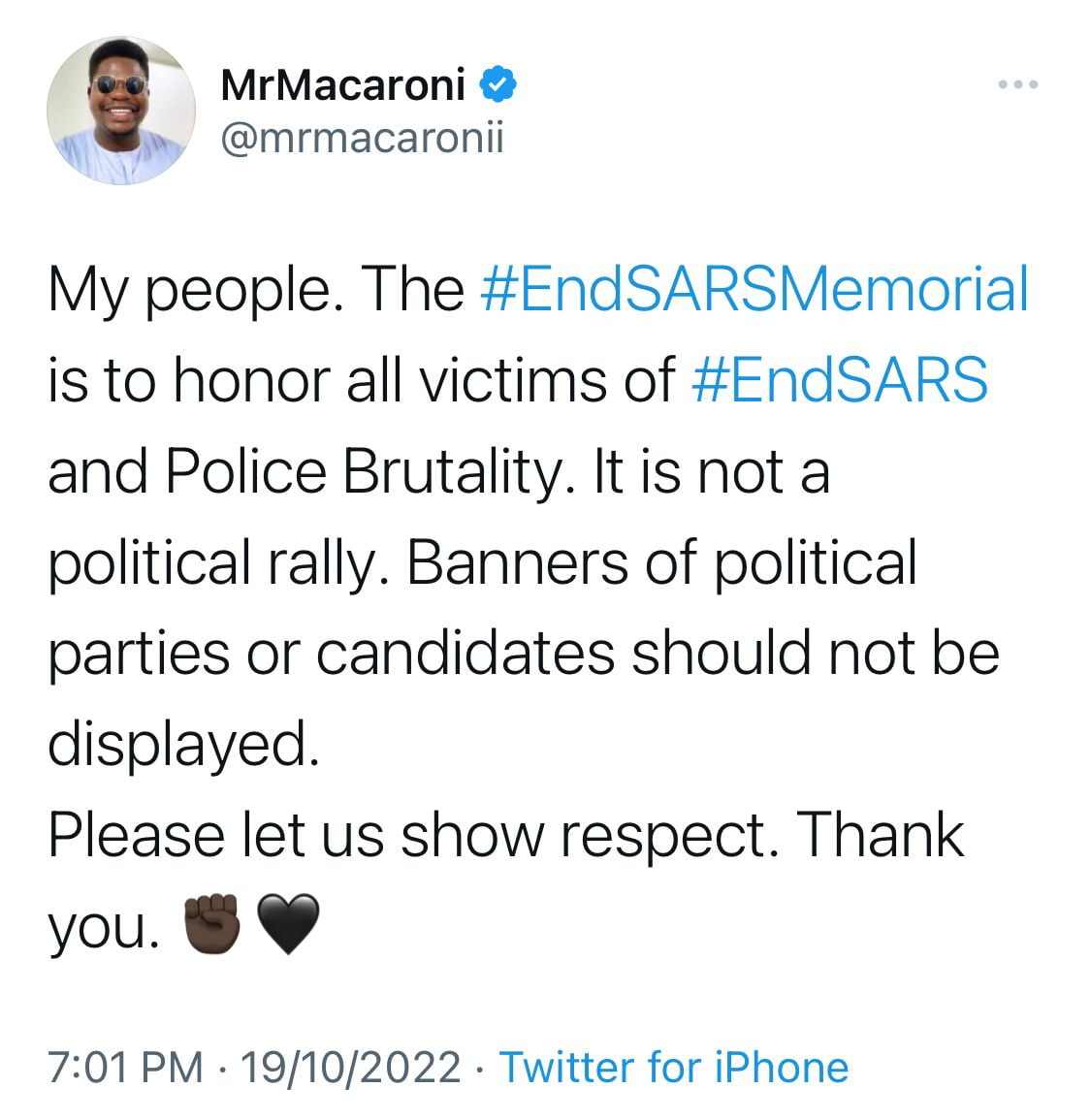 EndSARS memorial 2022