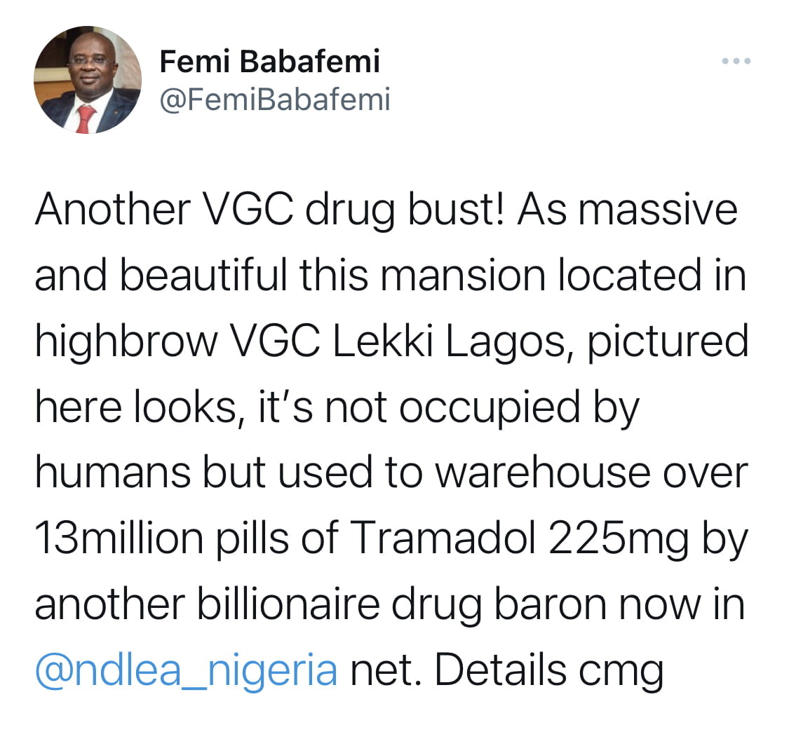 NDLEA Nabs Billionaire Drug Baron with 13 Million tramadol pills worth N8.8B in Lekki Mansion [Photos]