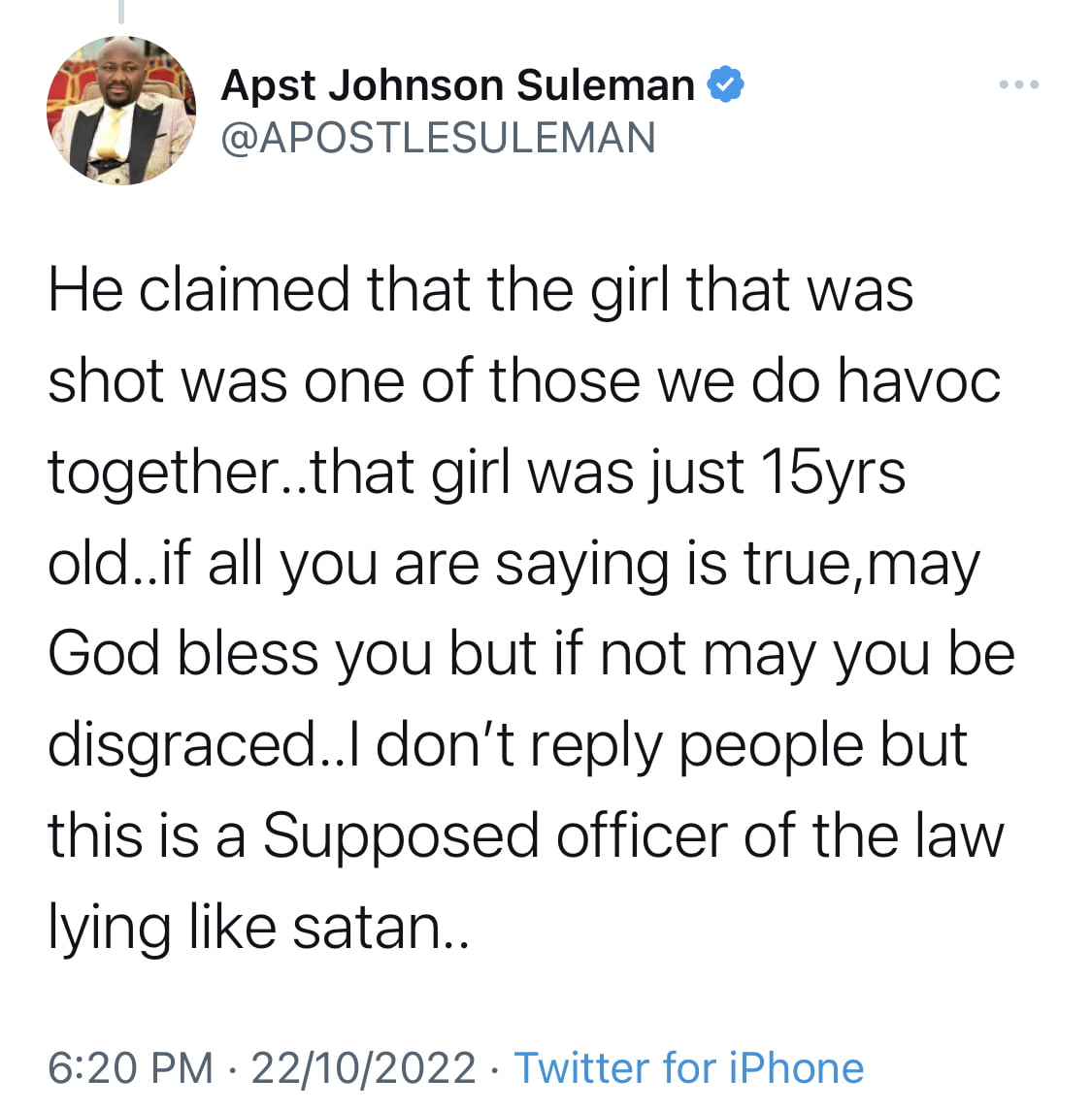 Apostle Suleman reacts to Allegations of Using Victims of Convoy Attack as Human Sacrifice