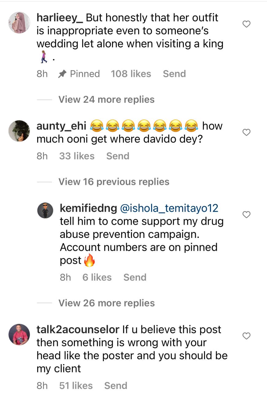 Davido is senseless for allowing Chioma visit Ooni of Ife with her breasts exposed - Kemi Olunloyo explains