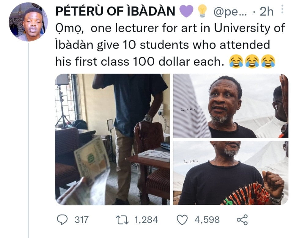 I didn’t give any student $100 - UI Lecturer denies doing giveaway after ASUU strike