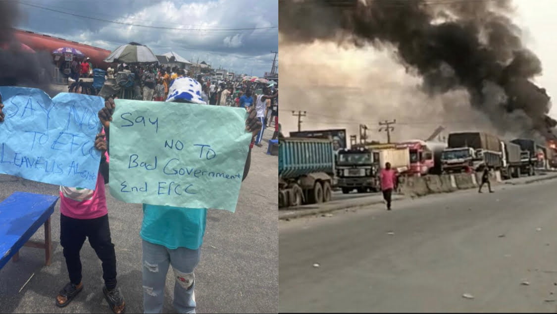 Police reportedly shoot protesters, over 20 cars burnt as Youths protest EFCC harassment in Delta [video]