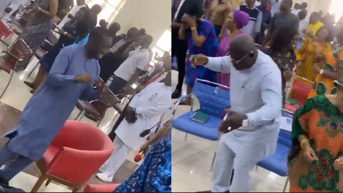 Delta Governor Okowa Dances energetically over Oborevwori’s Supreme Court victory