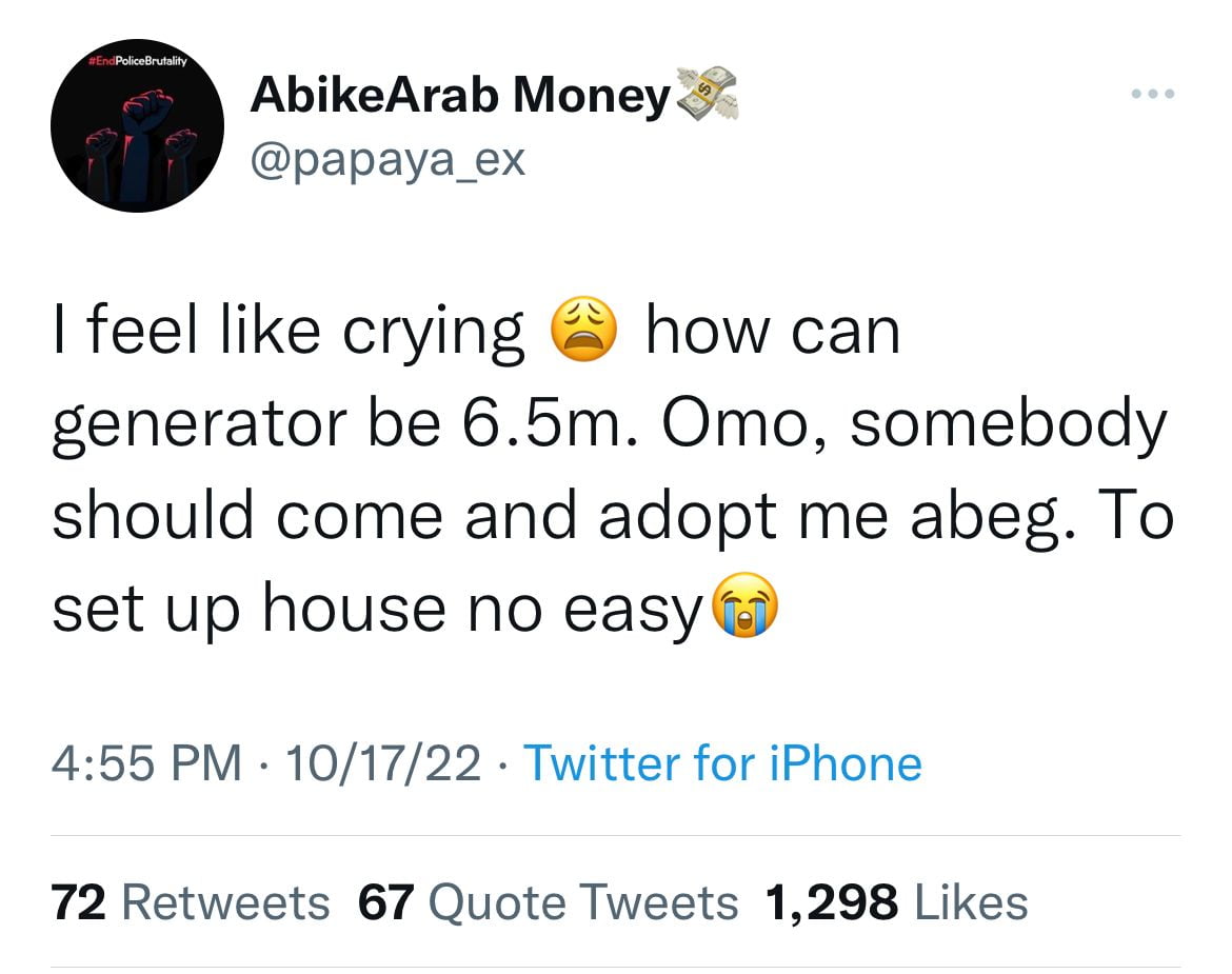 My generator alone costs N6.5m - Influencer Papaya Ex brags, Nigerians react