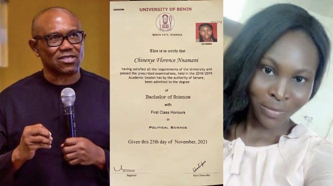 1st Class UNIBEN Female Graduate pleads with Peter Obi supporters for help after 4 years without finding job [photos]