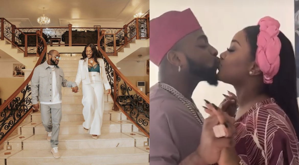 Davido and Chioma engage in PDA as they step out to church in matching outfits [video]