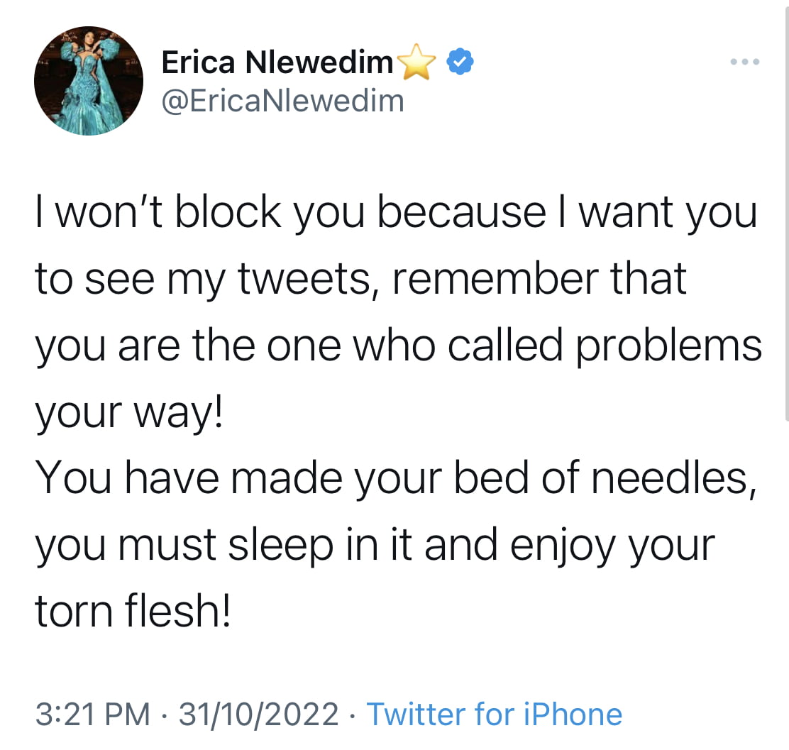 You're the leftovers even rodents refuse to eat - Angry BBNaija Erica goes all out on troll who sexualized her [video]