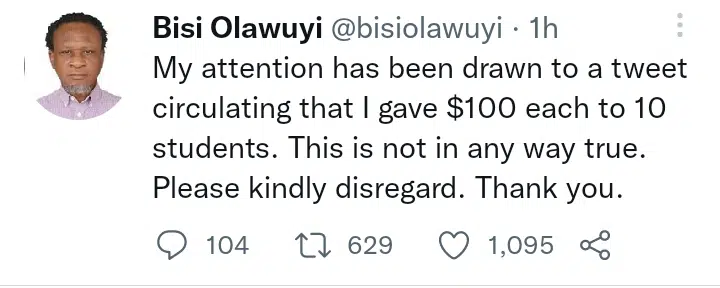 I didn’t give any student $100 - UI Lecturer denies doing giveaway after ASUU strike