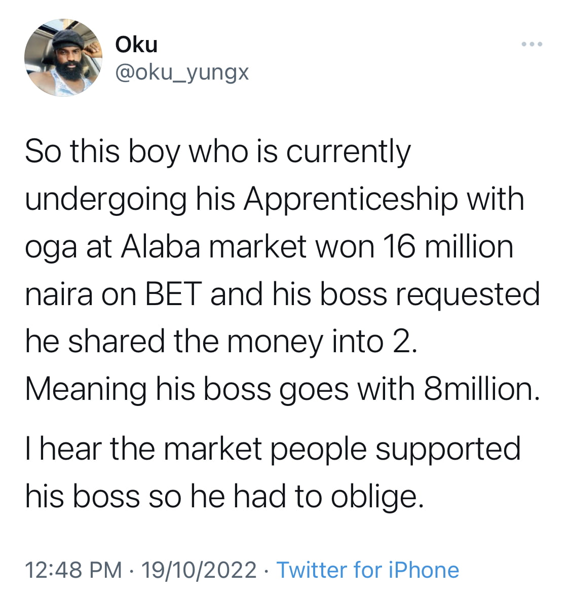 Drama as Boss demands half of apprentice’s N16m Bet winnings