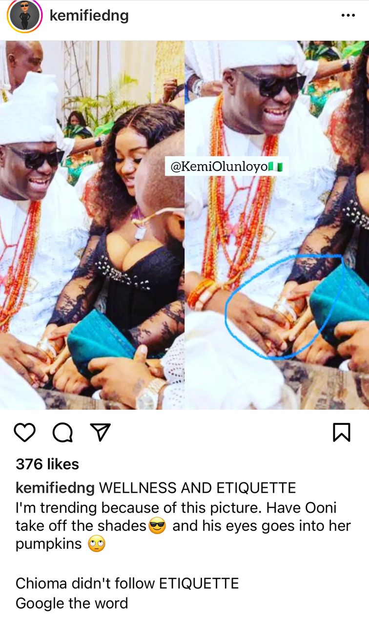 Davido is senseless for allowing Chioma visit Ooni of Ife with her breasts exposed - Kemi Olunloyo explains