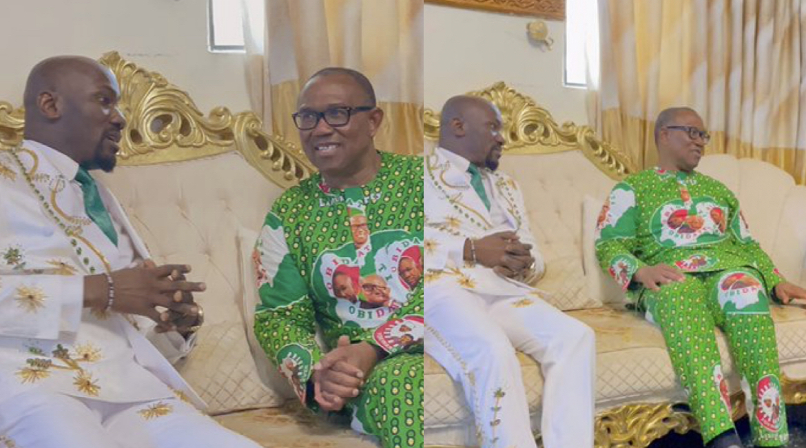 Peter Obi receives prayers as he pays visit to Apostle Suleman in Auchi Edo state [video]