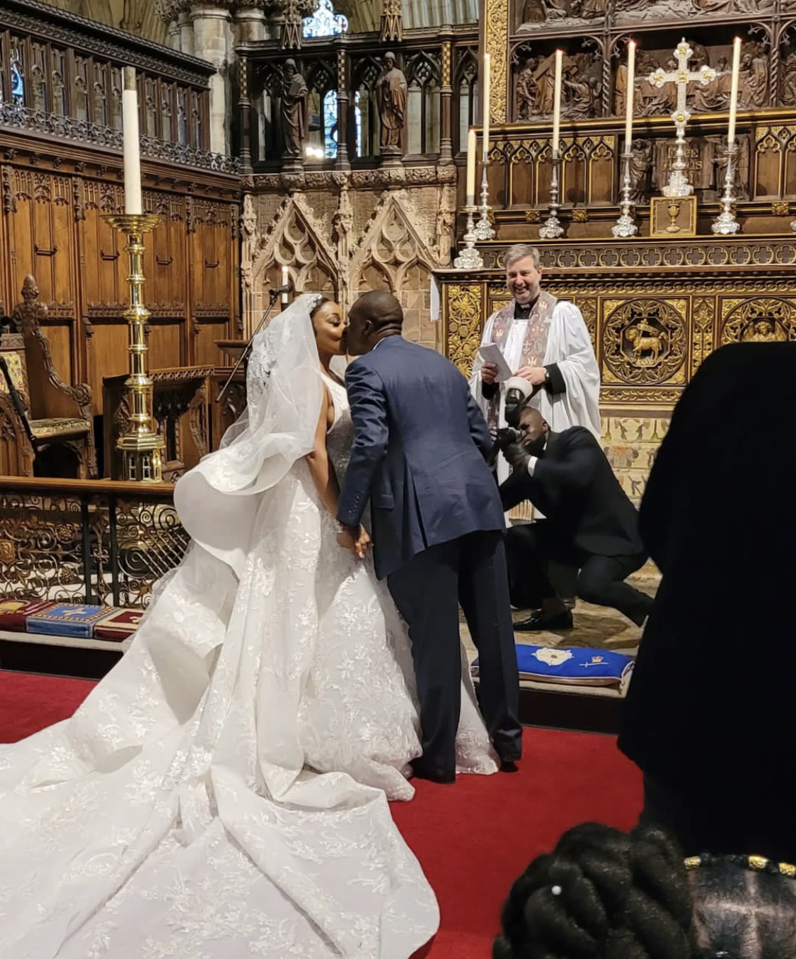 See first visuals as Actress Rita Dominic and Fidelis Anosike hold white wedding in England [photos/videos]