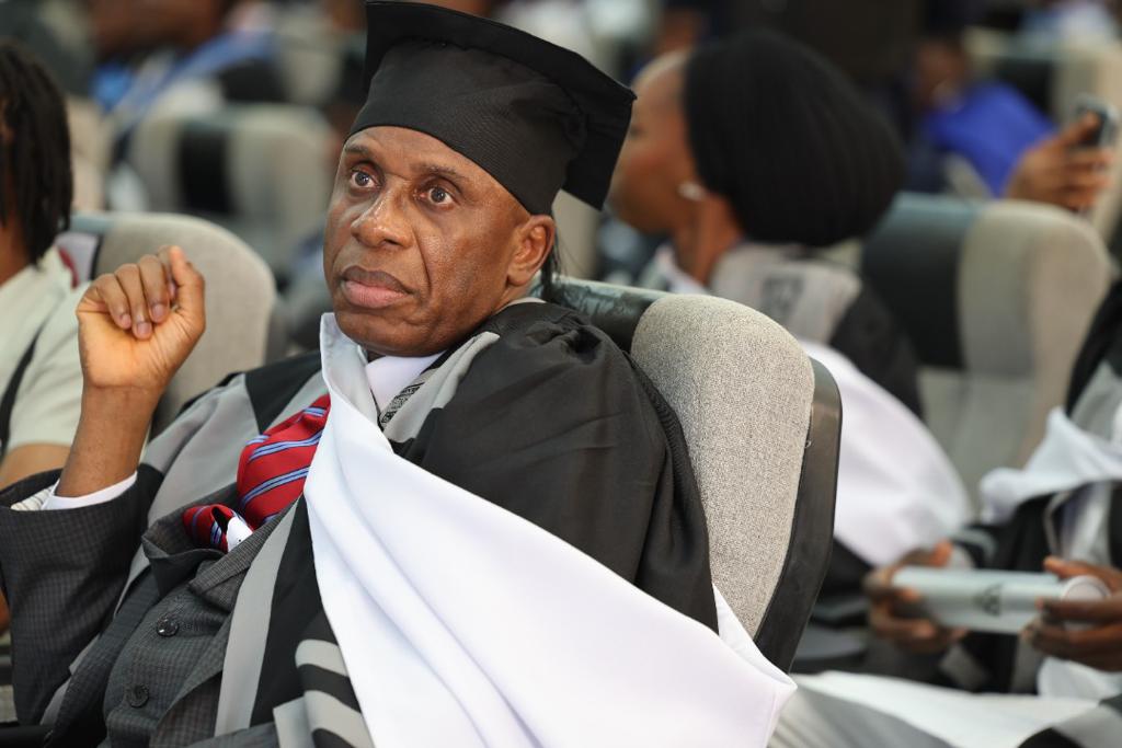 Nigerians react as Amaechi graduates from LP Yusuf Datti’s Baze University [photos]