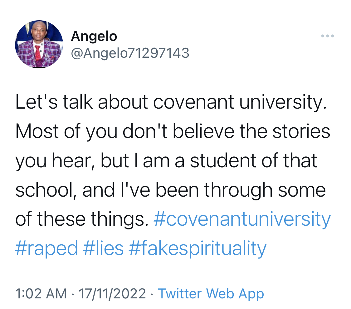 How Covenant University students are systematically raped, expelled - Alleged students reveal