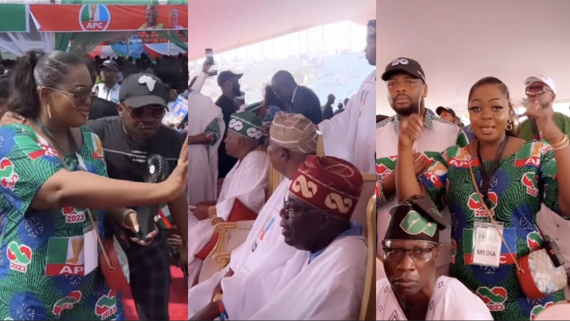 Nigerians in shock Actress Eniola Badmus campaigns for Tinubu [video]