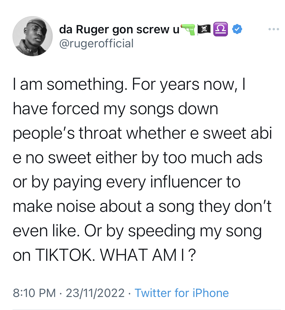 You castrated man - Singers Ruger and Bnxn blast each other again as they measure musical success