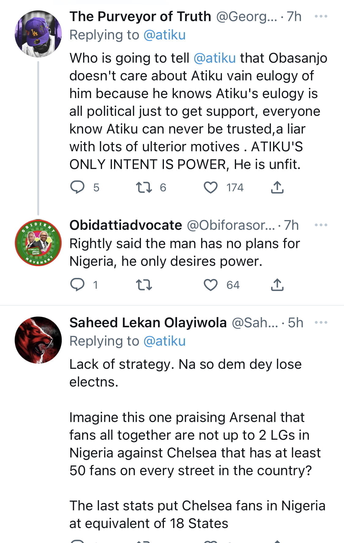 I will fix Nigeria’s problems the way Arsenal beat Chelsea - Atiku vows