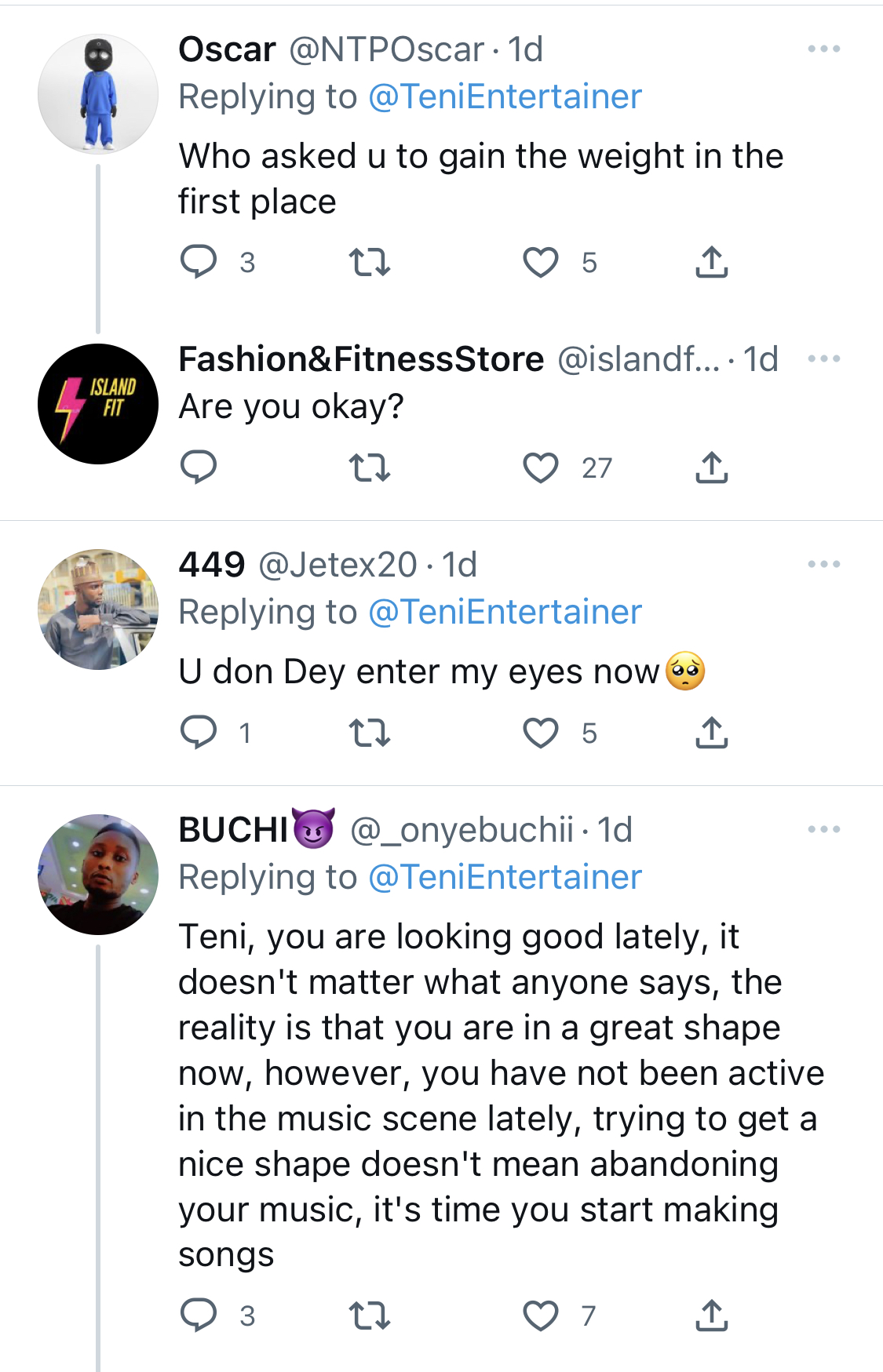 Singer Teni blasts those claiming she had weight loss surgery