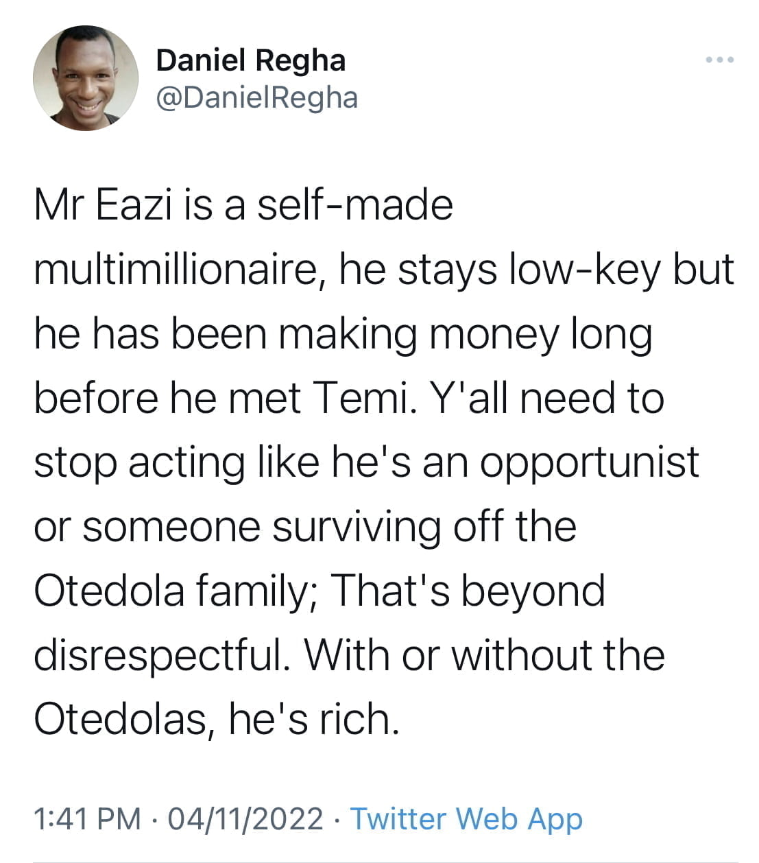 Mr Eazi is not a Gold Digger, He loves Otedola’s daughter - Daniel Regha Knocks those criticizing him