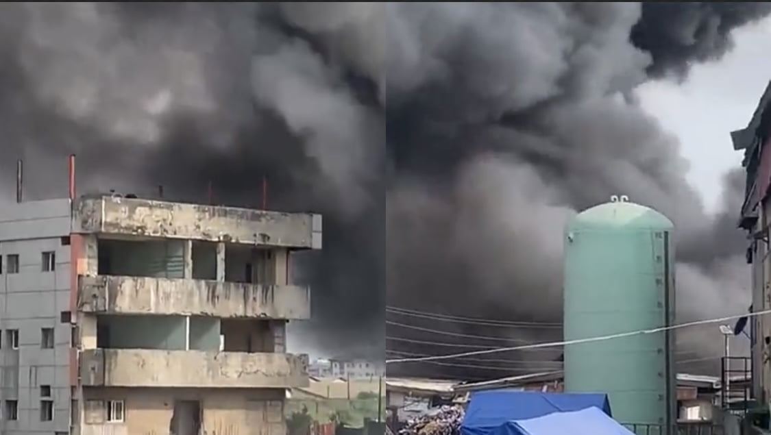 Second outbreak in Lagos as Fire Razes Tejuosho market in Yaba [video]