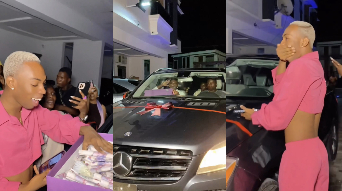 Cross-dresser James brown speechless as Fans gift him brand new Benz worth millions [video]