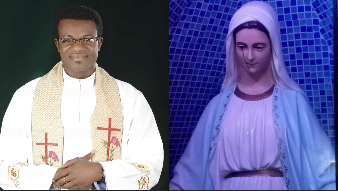 Statue of Virgin Mary cries blood in Lagos – Catholic Priest Reveals [photos]