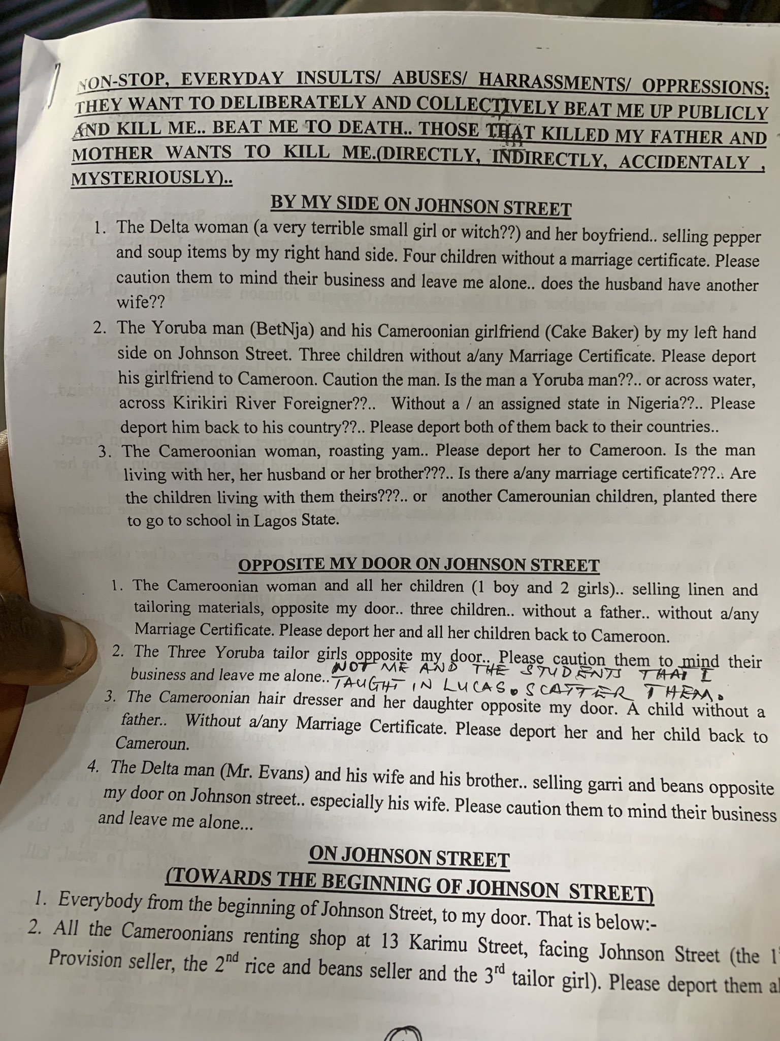 End of year Drama as woman writes and prints offenses by Neighbours against her annually [photos]