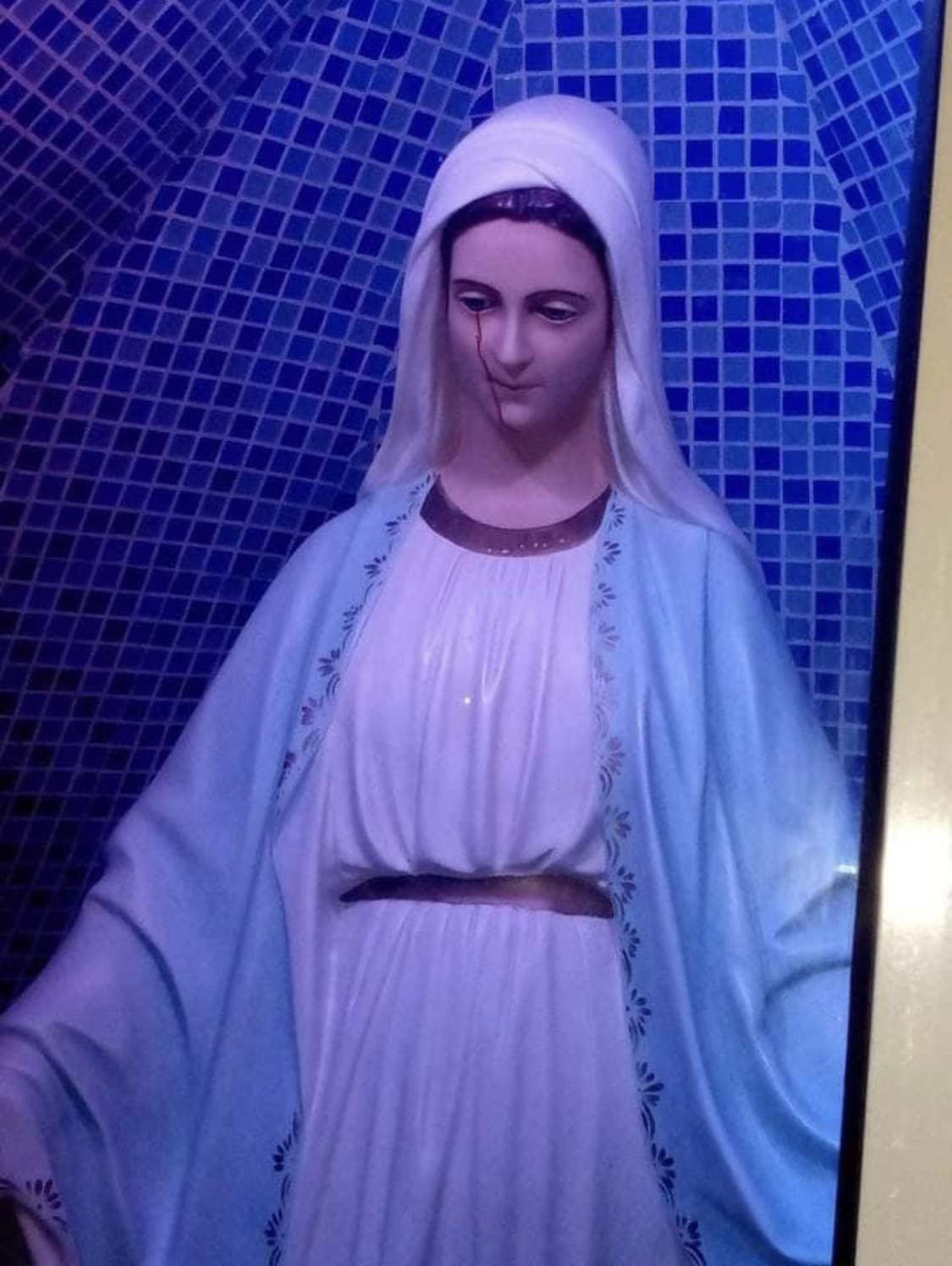 Statue of Virgin Mary cries blood in Lagos - Catholic Priest Reveals [photos]
