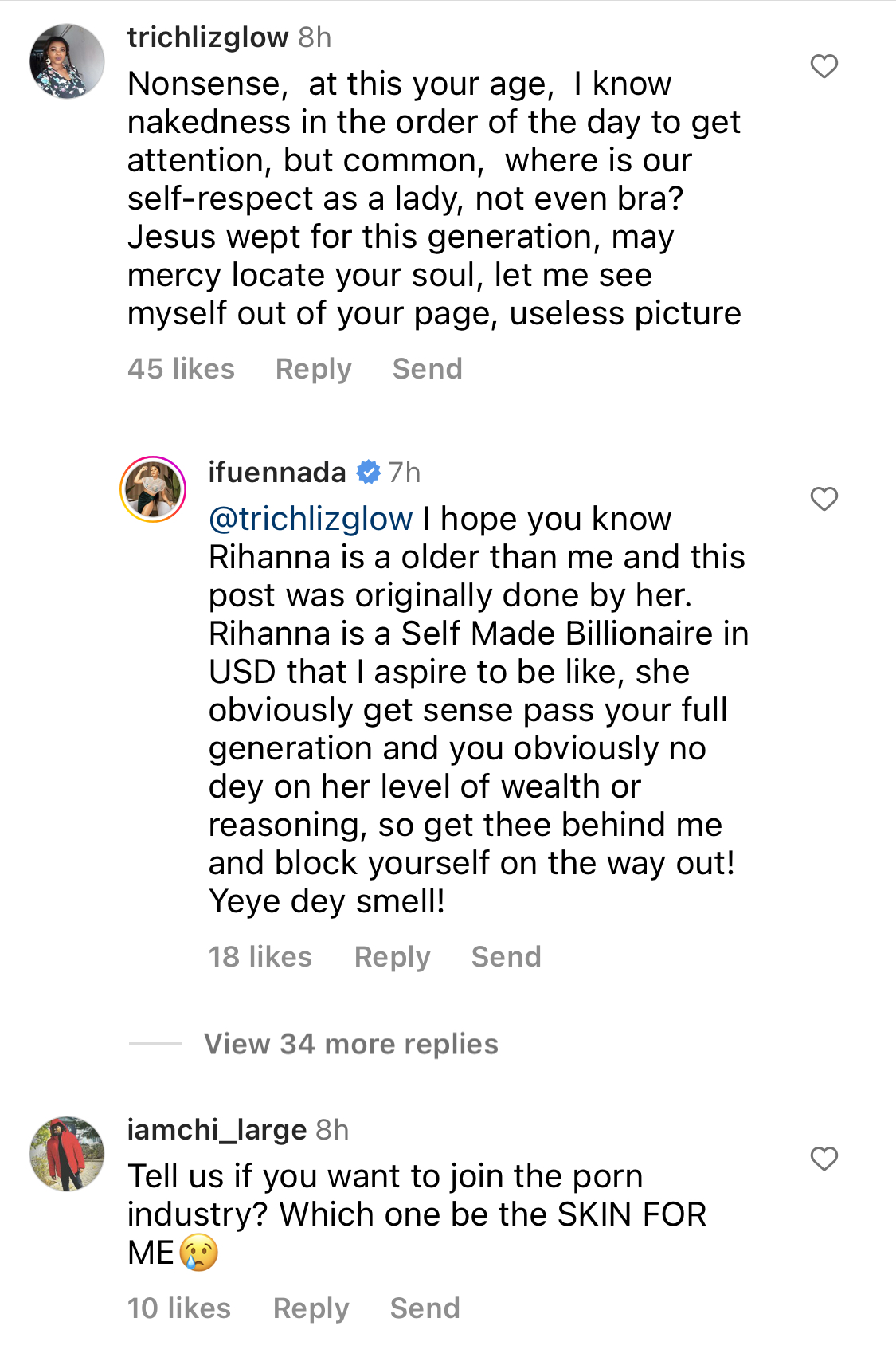 Rihanna did it too and she’s a billionaire - BBNaija Ifu Ennada defends topless photos as fans drag her