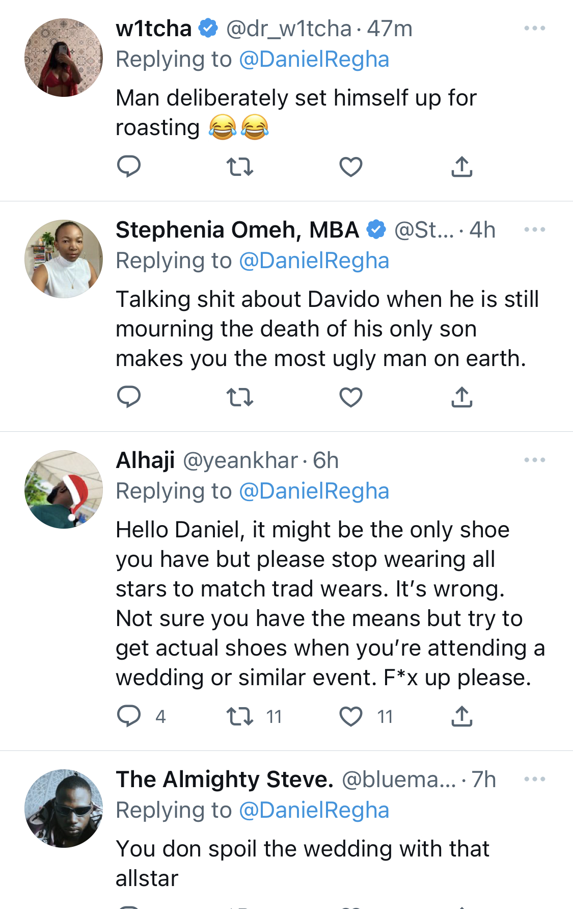 You look like a village champion - Nigerians blast Twitter critic Daniel Regha over his outfit [photos]