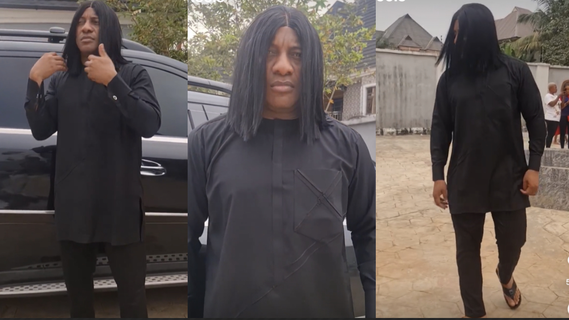 Actor Yul Edochie Joins League of Crossdressers as he debuts new look with bone straight wig [video]