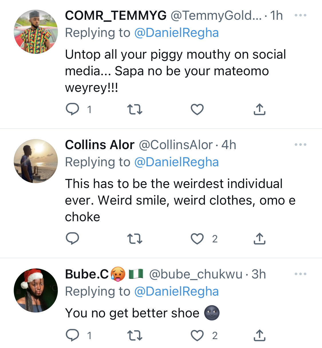 You look like a village champion - Nigerians blast Twitter critic Daniel Regha over his outfit [photos]