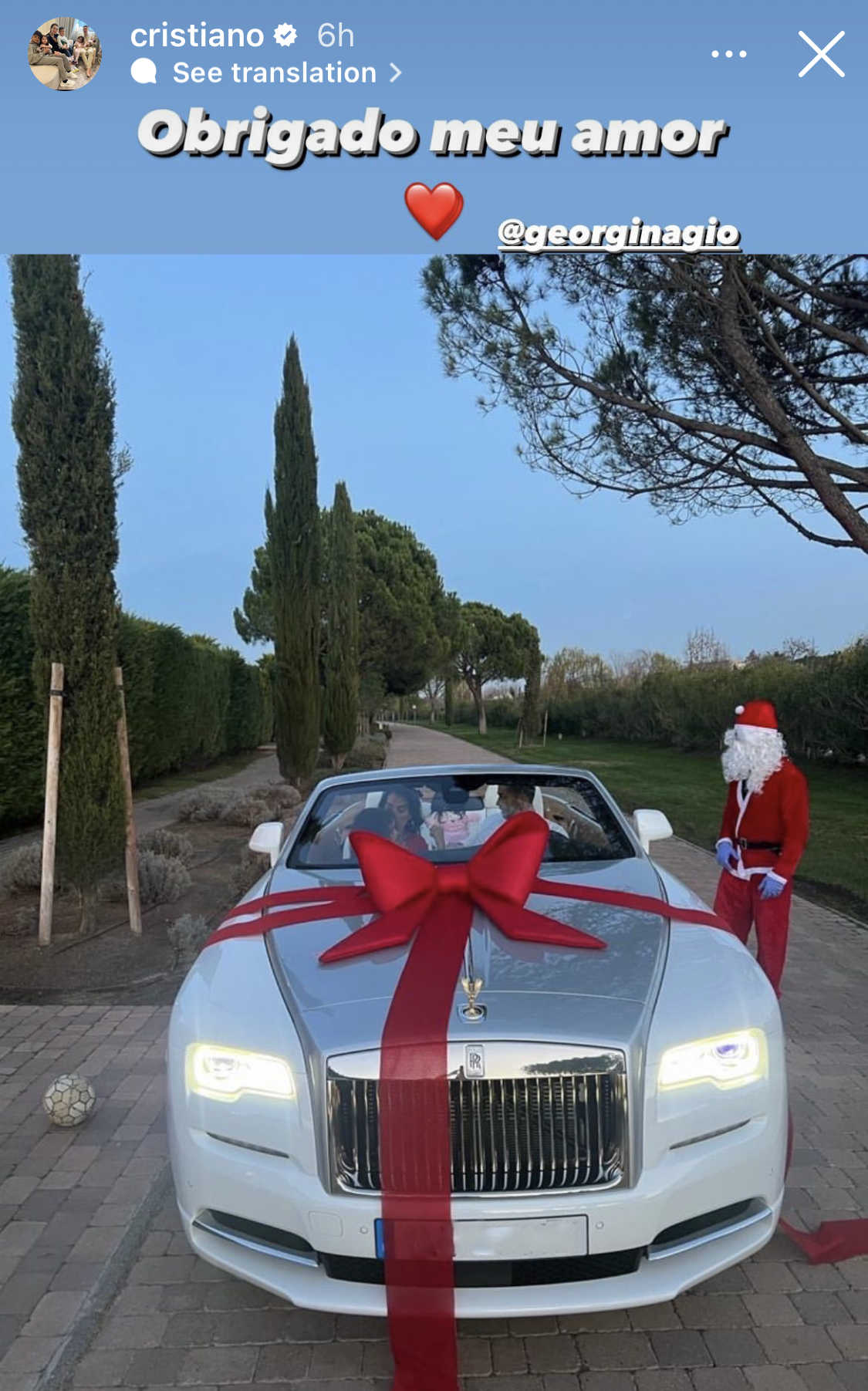 Cristiano Ronaldo’s partner Georgina surprises him with N160M Rolls Royce as Christmas gift [video]