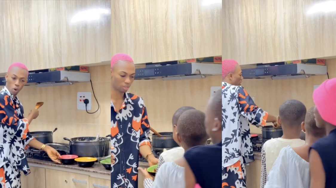 I’m the mother of Africa – Crossdresser James Brown brags as he cooks for siblings [video]