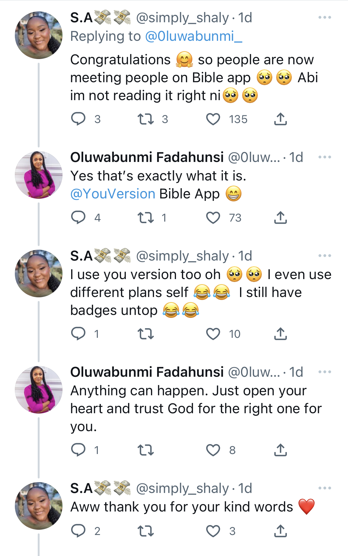 It all started when he liked my Verses highlights - Lady narrates how she found husband on Bible app [photos]