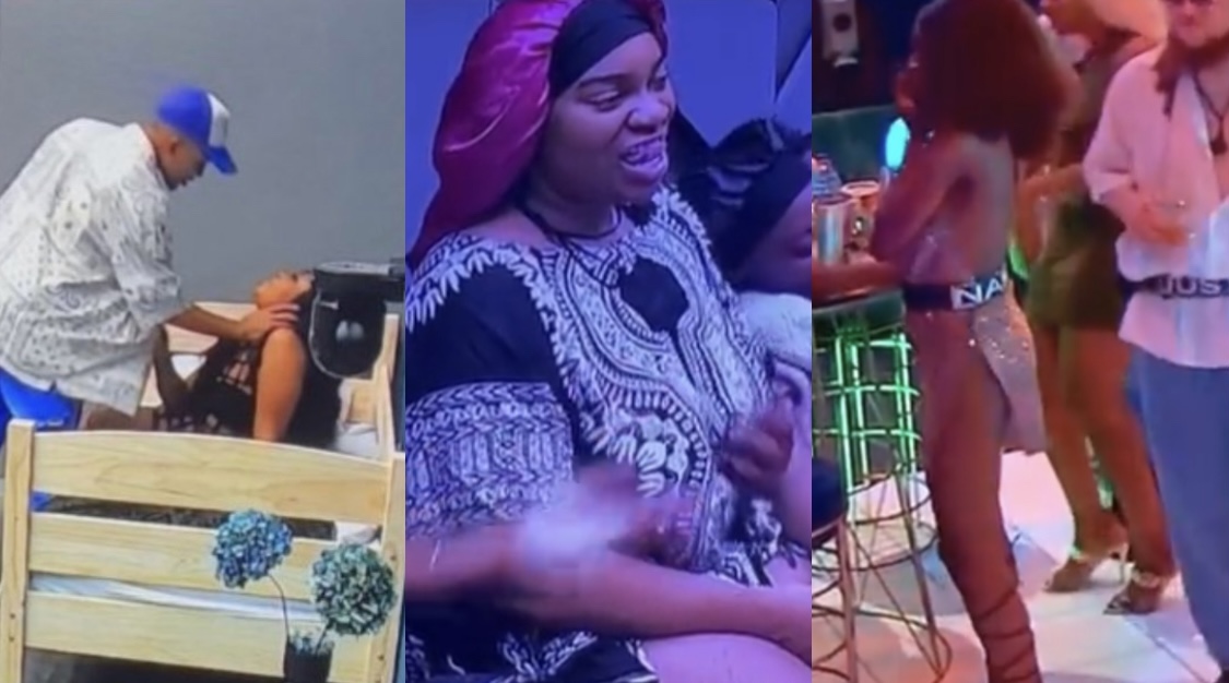 Olivia flirts with Thabang, Yemi Cregx shuns Khosi, kisses Blue Aiva [watch BBTitans Saturday Party Highlights]