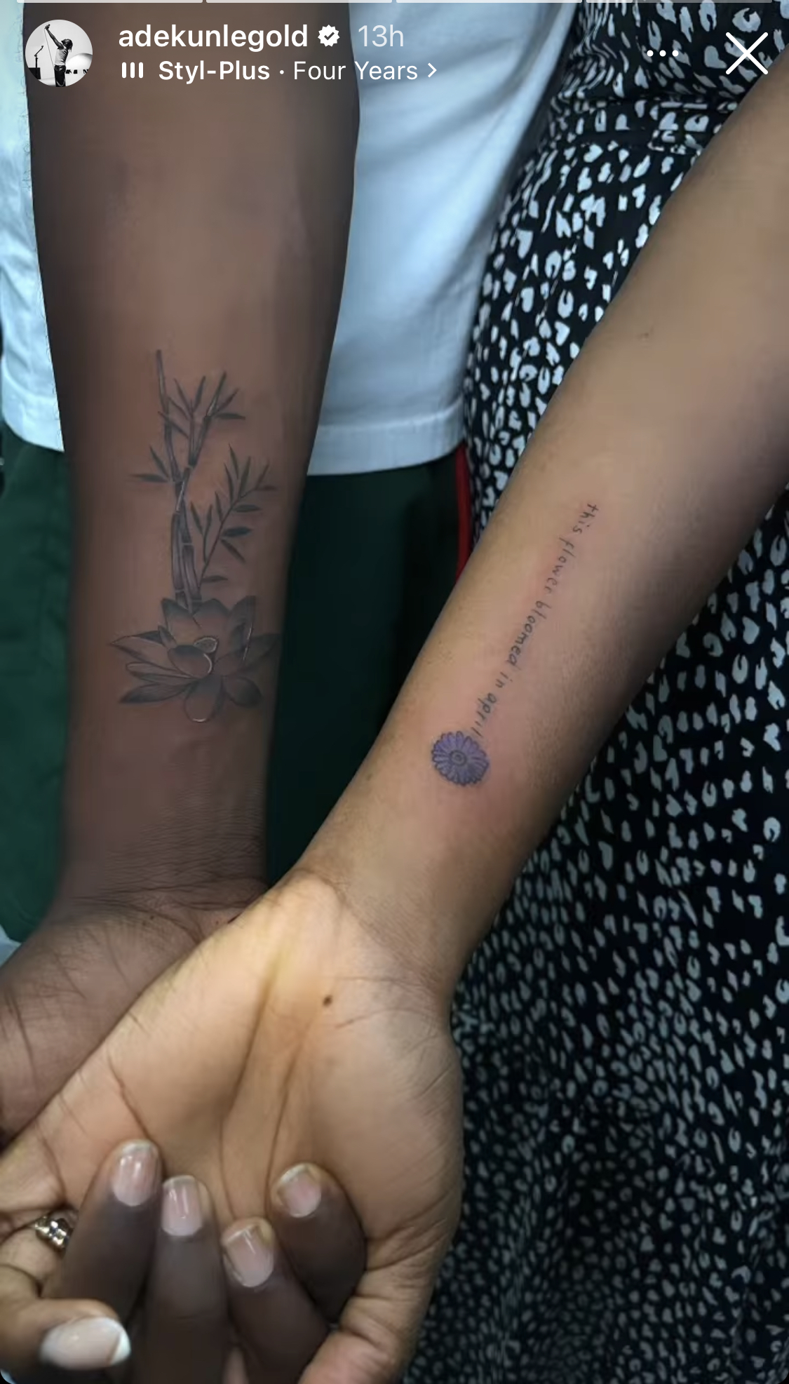 After Davido and Chioma, Adekunle Gold and Simi get matching Tattoos [photo]