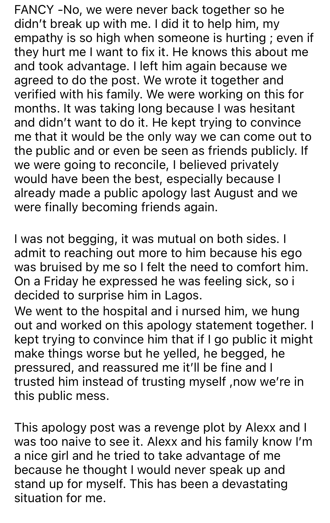 The sex we had was “embarrassing”, he was a cheat - Alex Ekubo’s fiancée Fancy Acholonu reveals [photos]