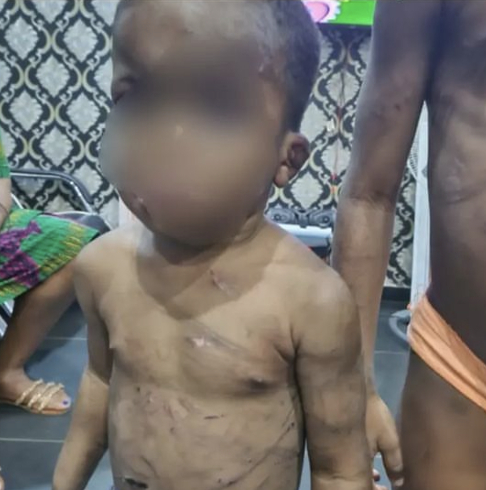 Police arrest Couple for brutalizing 5 and 2 year old children [photos]