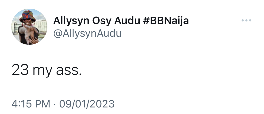 23 my ass - BBNaija Allysyn slams colleague ChiChi over age declaration